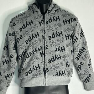 Brooklyn Laundry Kids Hype Print Hoodie Gray Faux-Fur Lined M 10–12 streetwear
